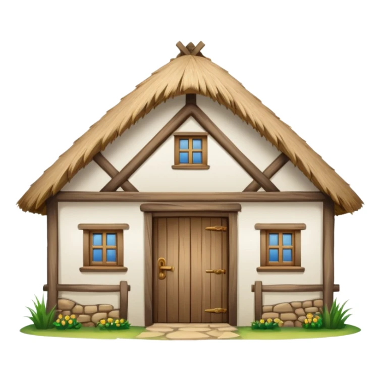 A Ukrainian peasant house with white walls sticker
