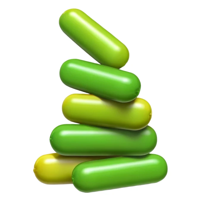 Simple stack of green Skittles candies sticker