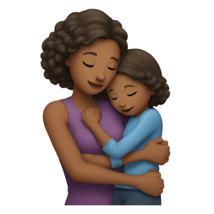 mom hugs daughter  sticker