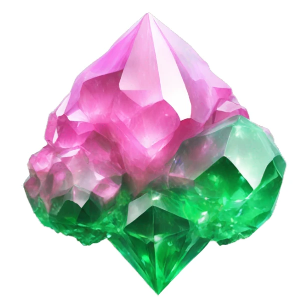 beautiful pink and green crystal cluster sticker