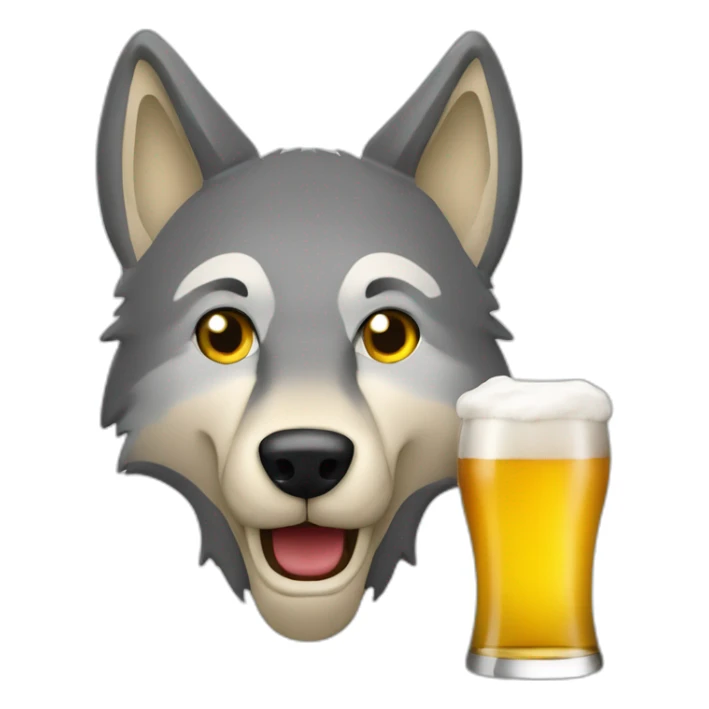 Loup qui bois un fût de bière sticker