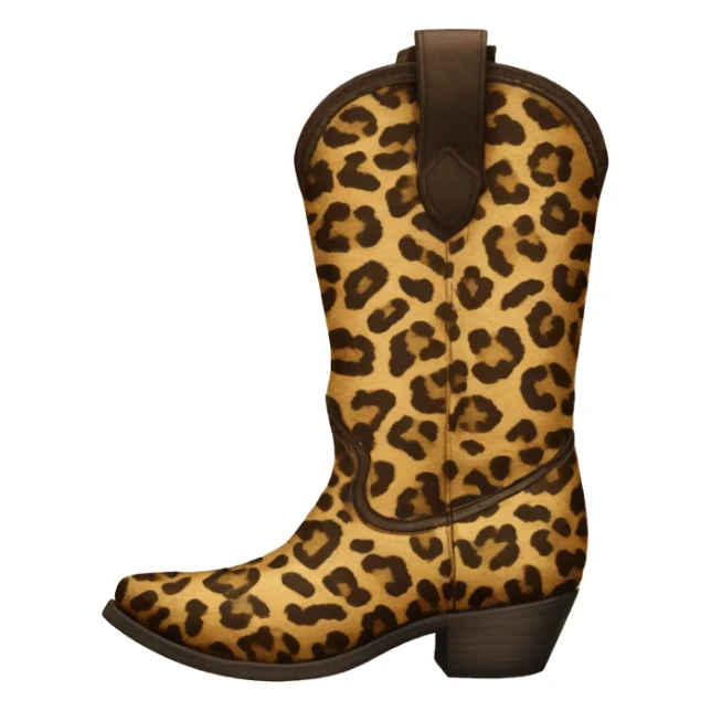 Realistic pair of isolated leopard print pattern cowgirl boots. sticker