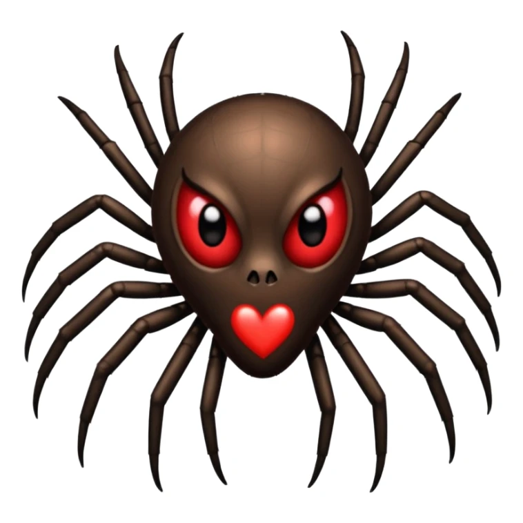face spider in love with hart sticker