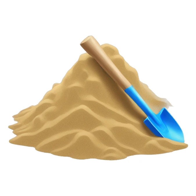 pile of sand with a shovel clabber  sticker