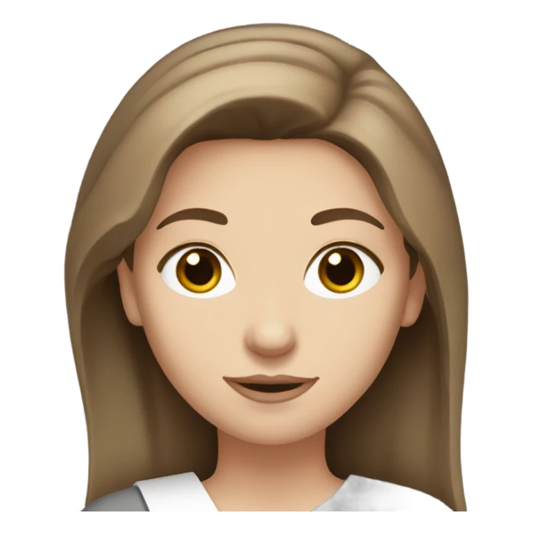 White Girl with brown hair and a newspaper  sticker