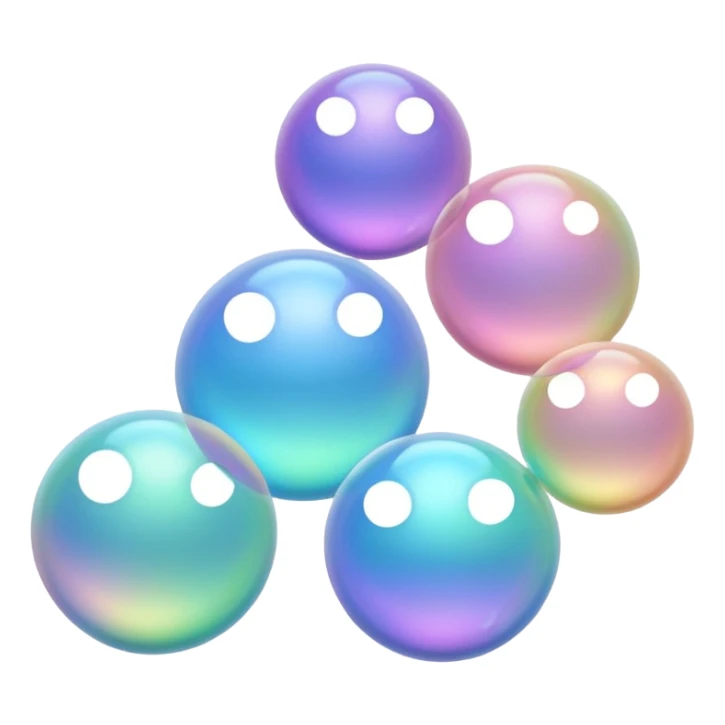 Pastel trail of bubbles sticker