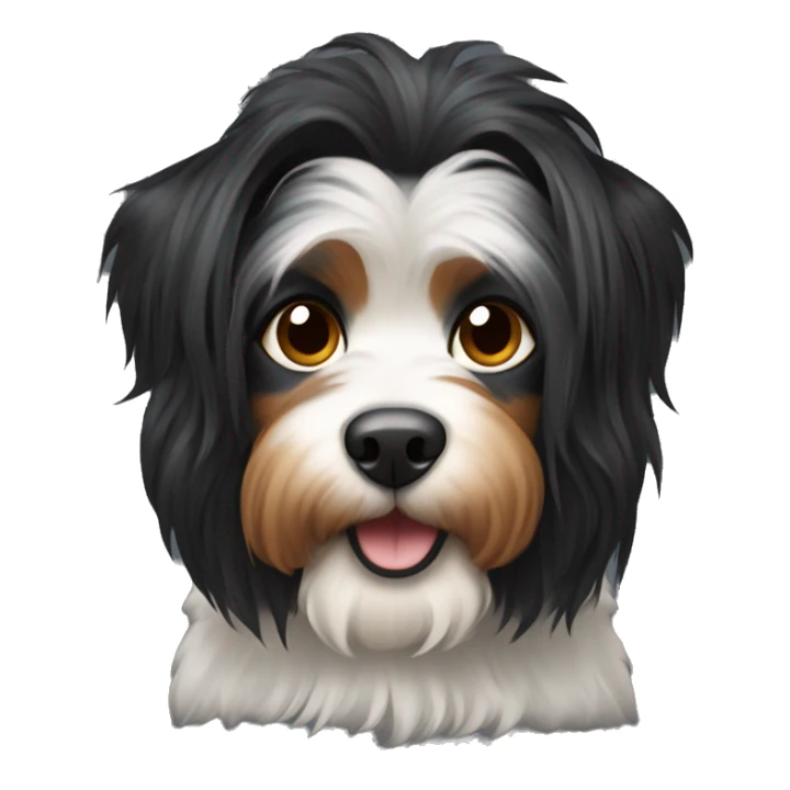Yorshire black hair, dog sticker