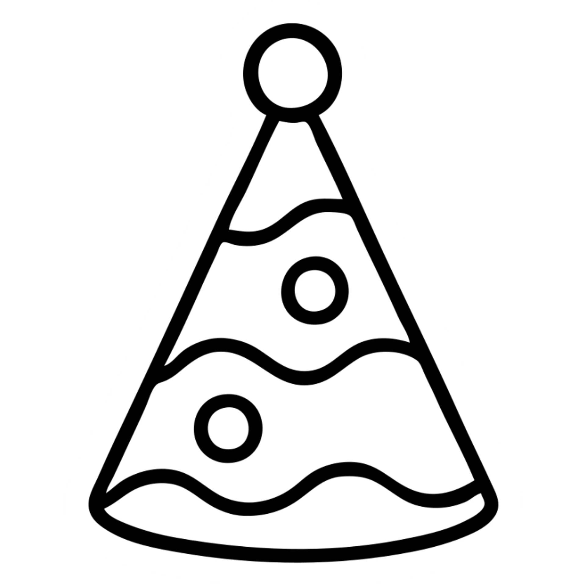 A conical birthday party hat with decorative patterns and a pom pom on top sticker