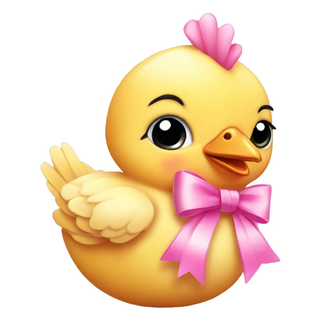 Baby chicken with pink bow sticker