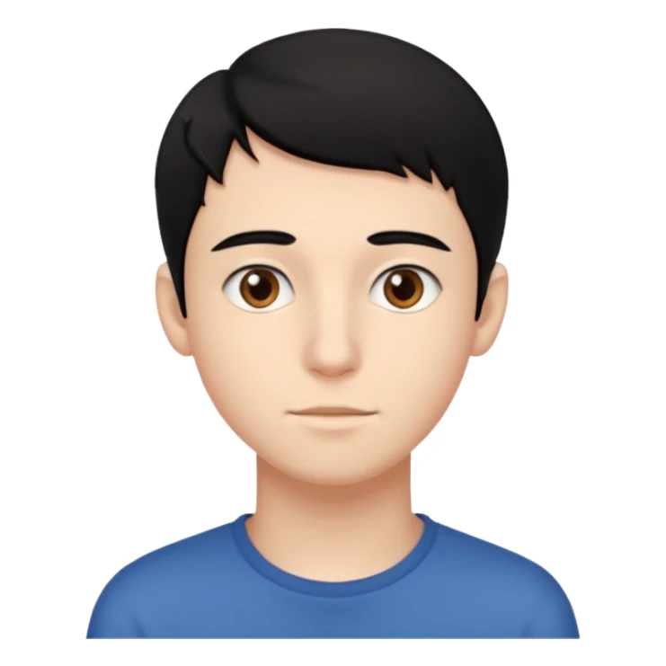 20 yaş erkek çocuk ince yüzlü siyah saçlı sticker