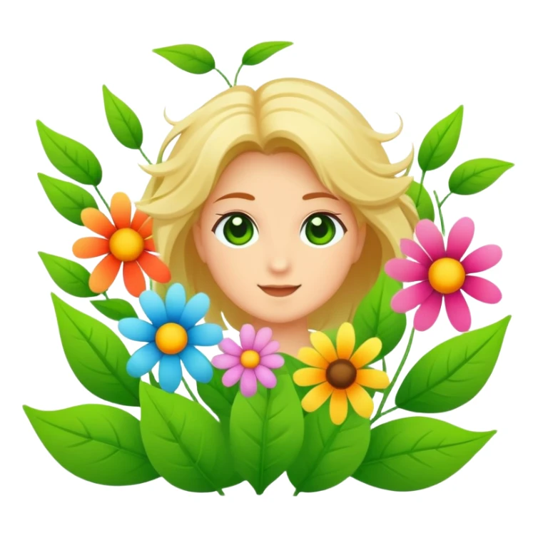 gentle wind blowing through leaves and flowers on a sunny day sticker