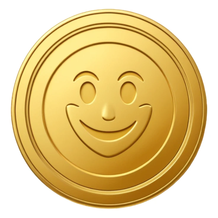 A shiny 3D coin in emoji style, with embossed details and realistic lighting.  place the "V" from the Visify logo in the center of the coin, keeping its original curved style.  sticker