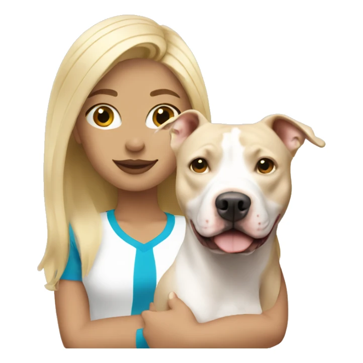 blonde girl with white pitbull sticker