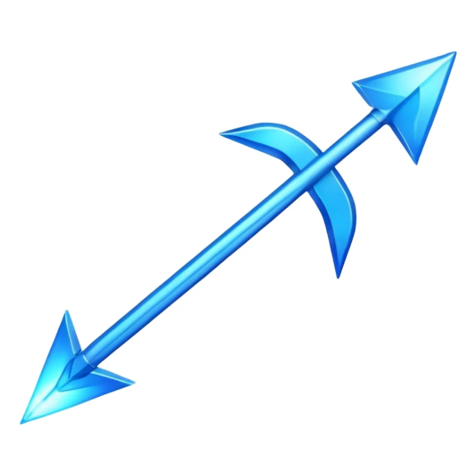 blue glowing arrow with one head bold body sticker