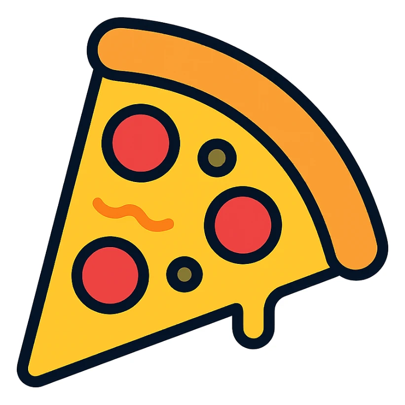 color outline icon of a pizza slice sticker