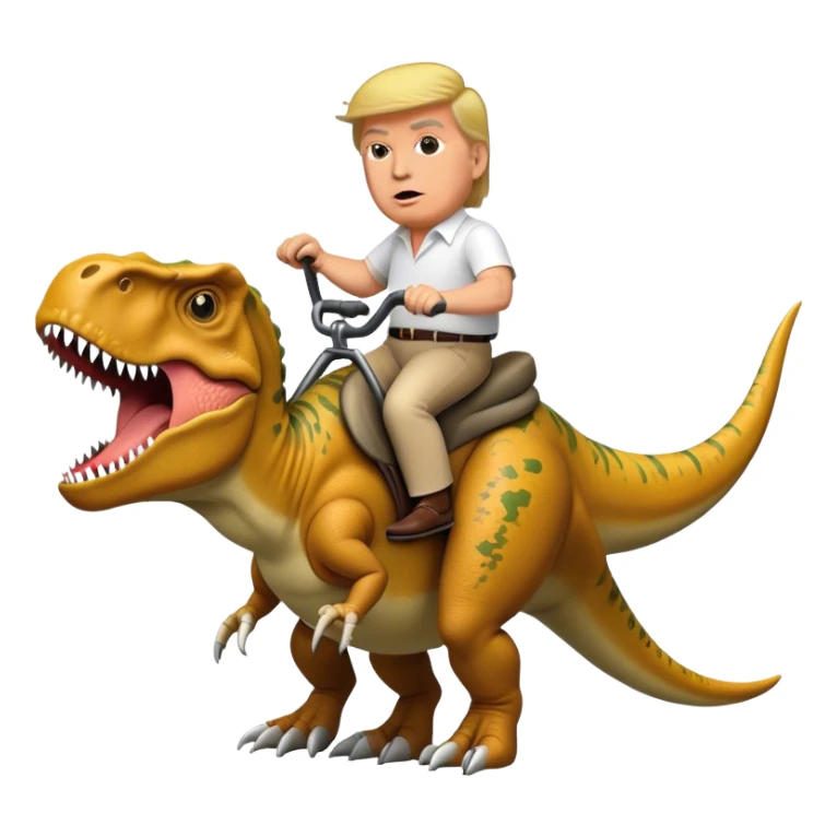 Donald Trump riding wild T-rex sticker