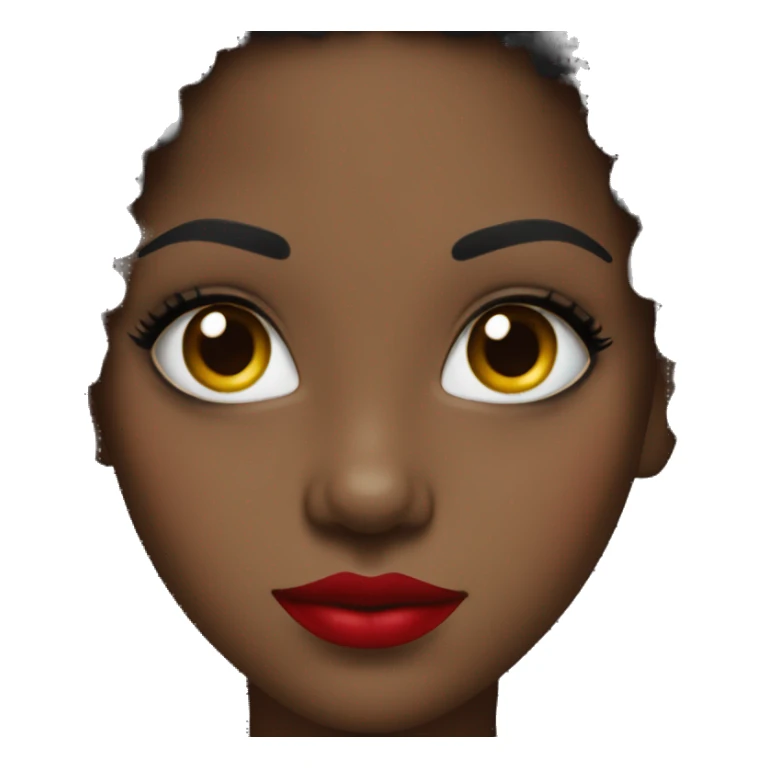 black girl with afro, red lips, long eyelashes sticker
