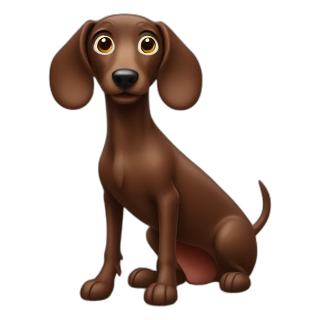 Chocolate sausage dog with long legs sticker