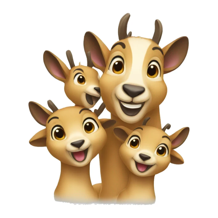 family of laughing 4 chamois sticker