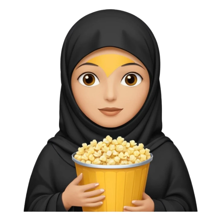 a burka holding a bucket of popcorn sticker