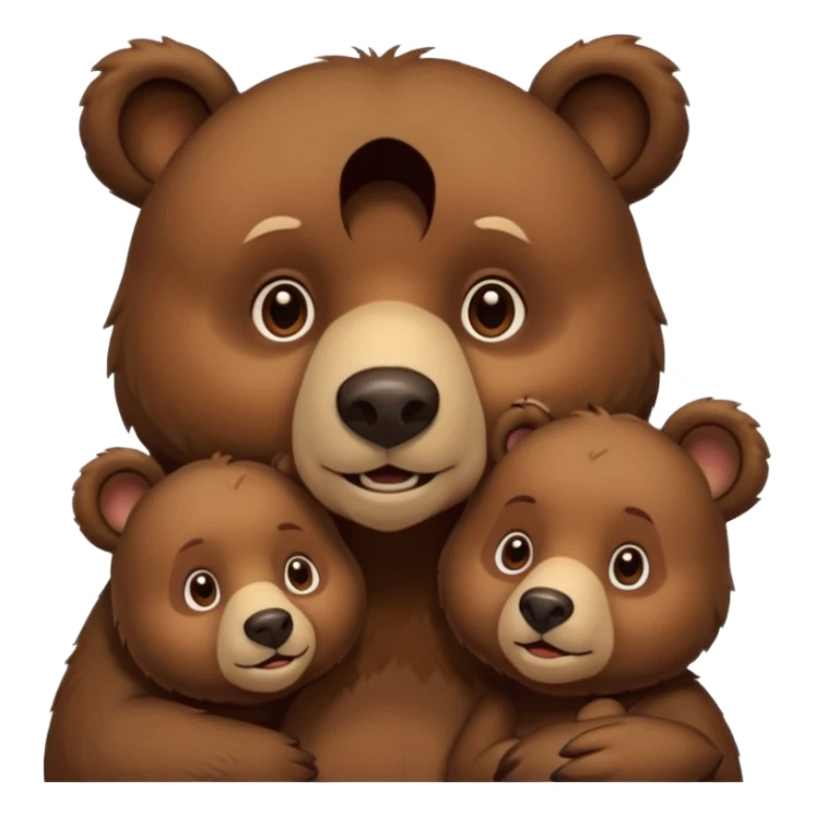 Mama, papa, and baby bear sticker