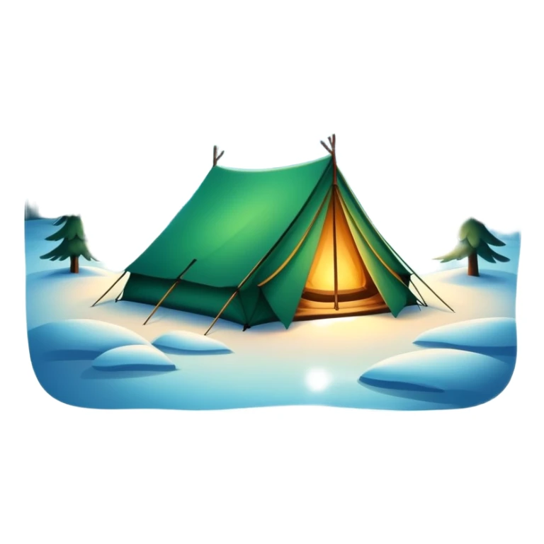 tent in snowy Lapland wilderness with northern lights sticker