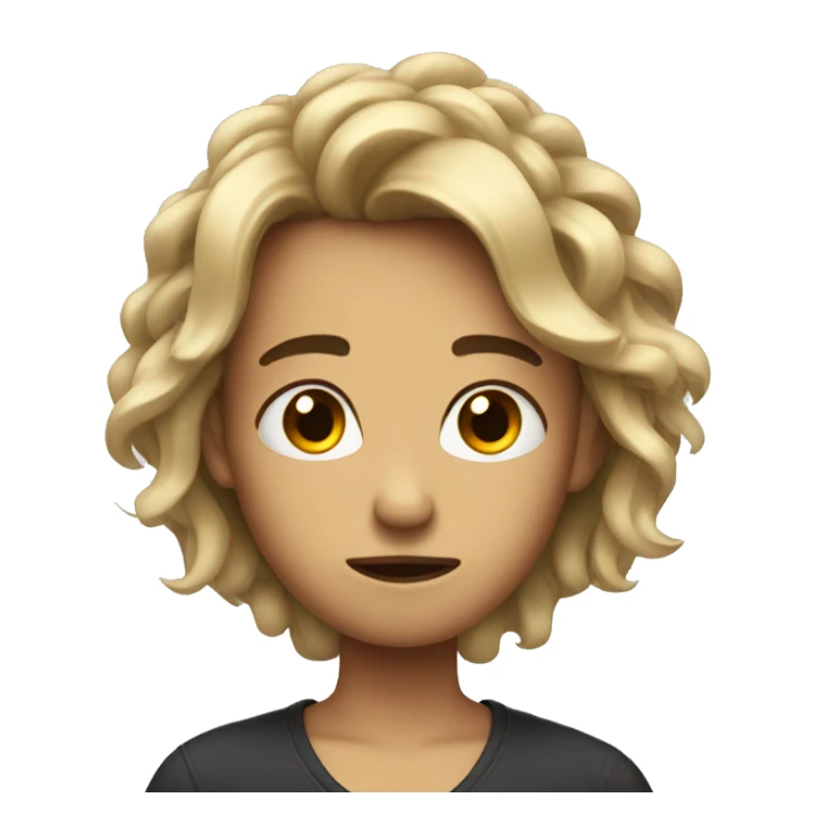 sad hair style  sticker