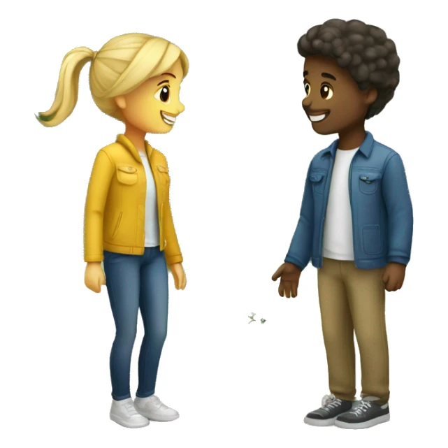 Girl and boy enjoying outdoors together proposal  sticker