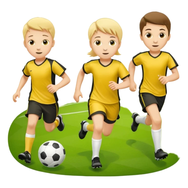 kids play soocer in yellow dress, boys sticker