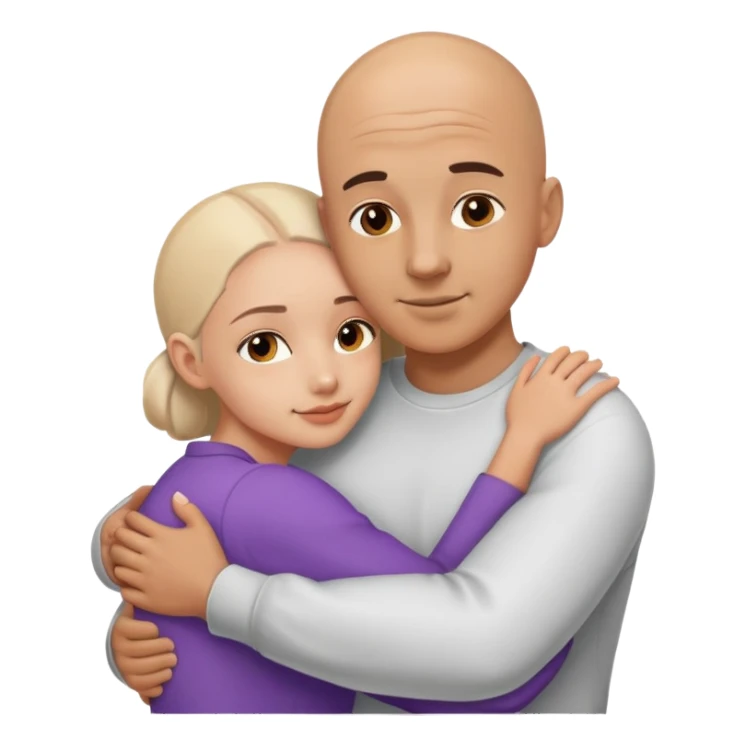 Un señor calvo con una adolescente abrazados sticker