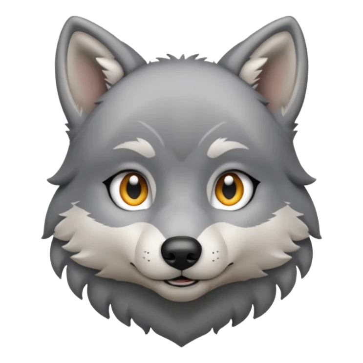 Wolf pup with soft fur and alert ears. sticker