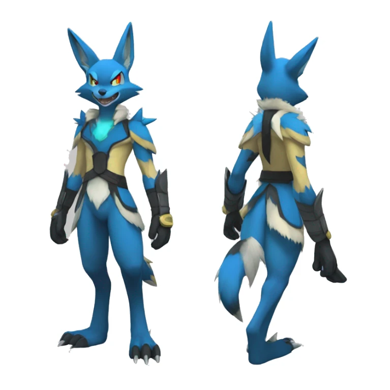 Lucario-Lombax-Sergal-Zeraora full body sticker
