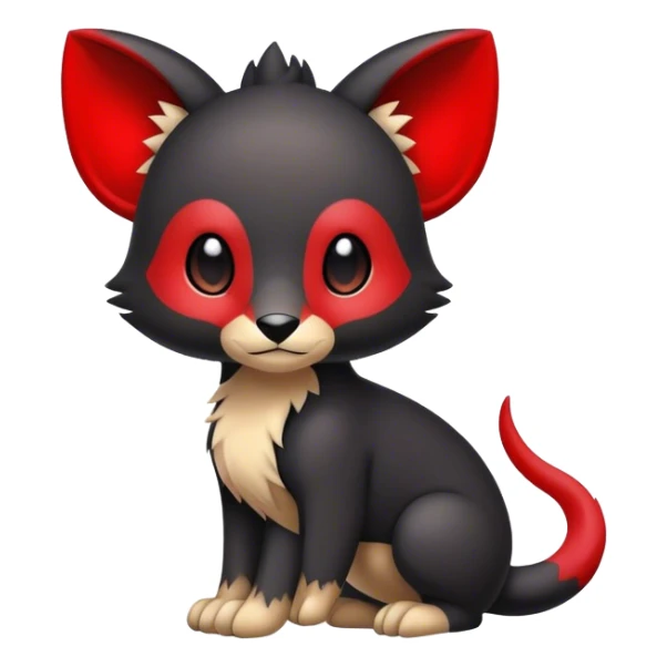 Cute cool black red animal hybrid Fakemon full body sticker