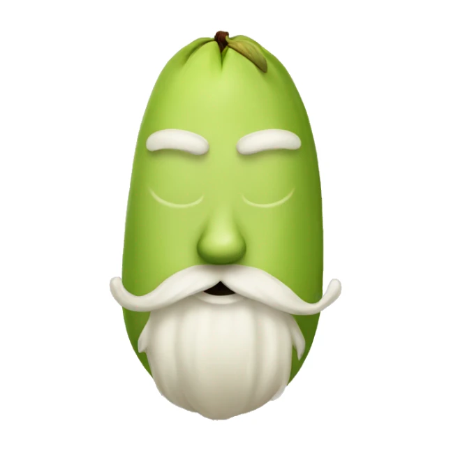 a pistachio with a bearded chin and mustache sticker