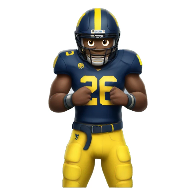 Mad Michigan football player holding a belt  sticker