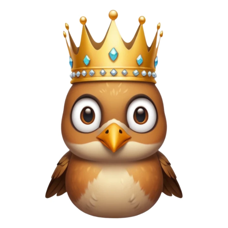 bird with crown and piercings single vibrant colour  sticker