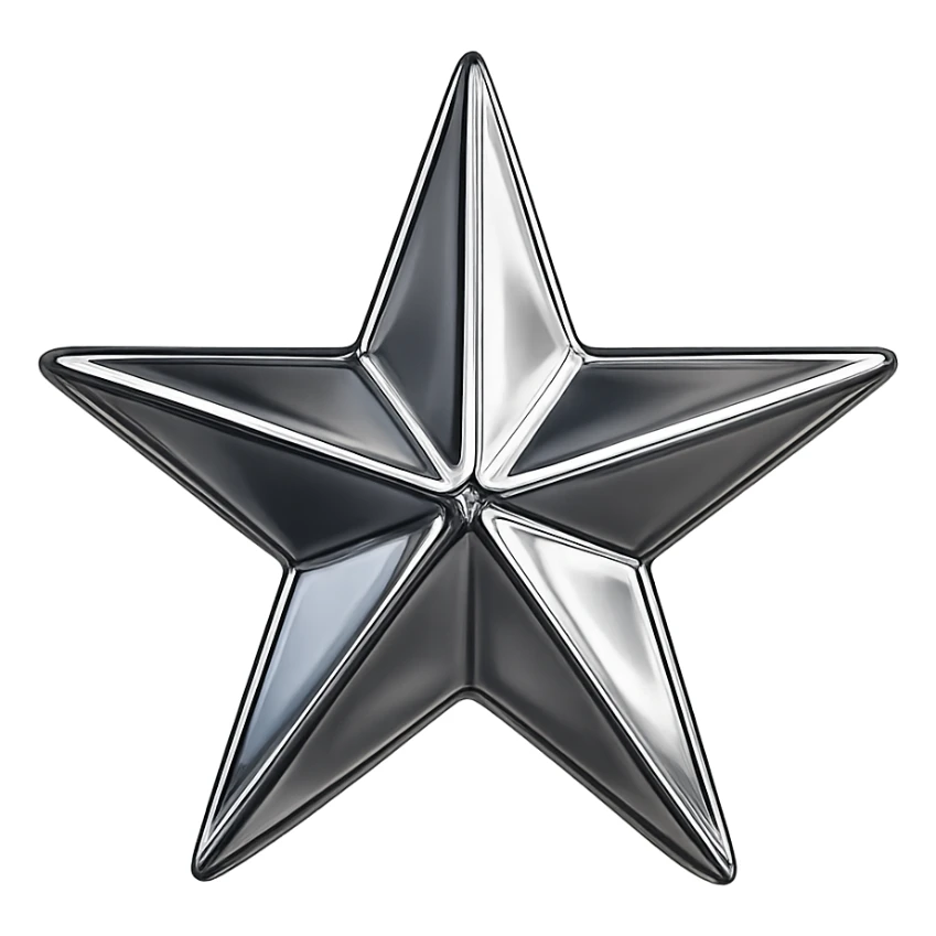 star with a chrome finish sticker