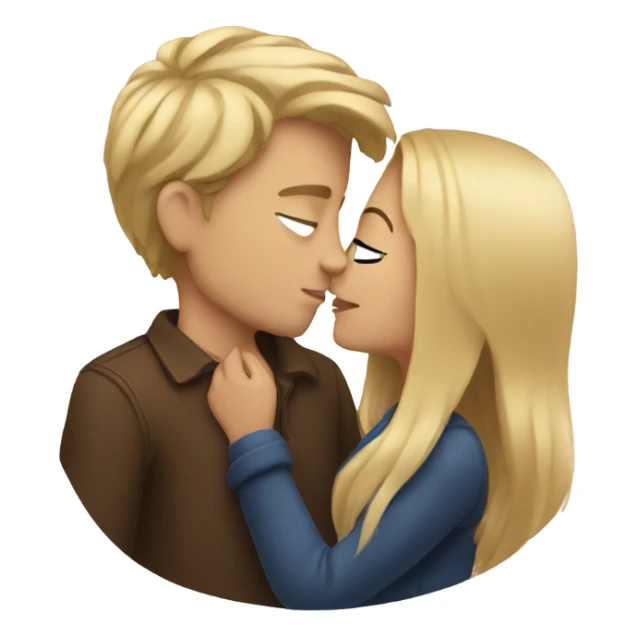 Blond man kissing a brown haired girl  sticker