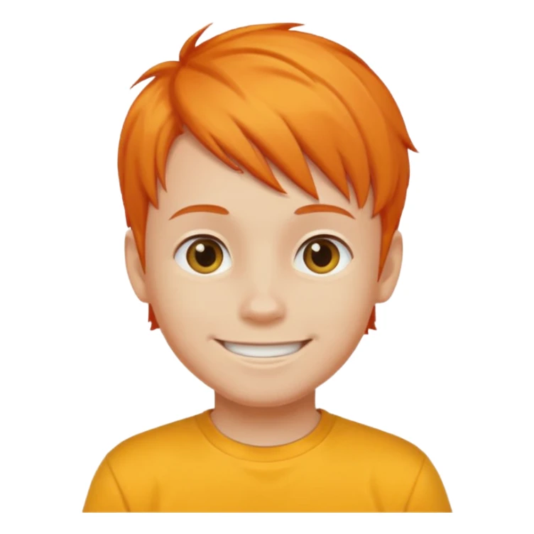 orange hair boy yellow t shirt sticker
