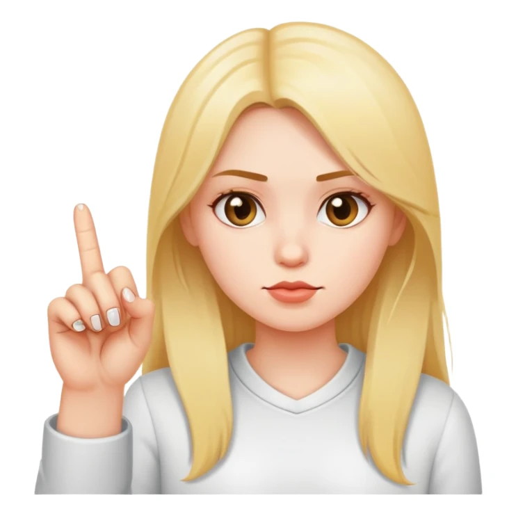 Girl with middle finger  sticker