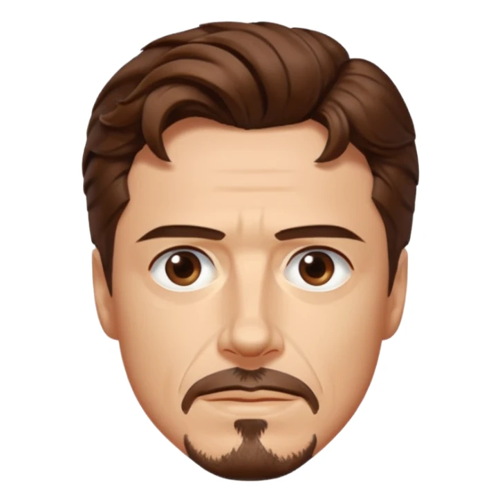 Tony Stark with wavy hair sticker