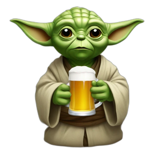 Yoda qui boit une bière sticker