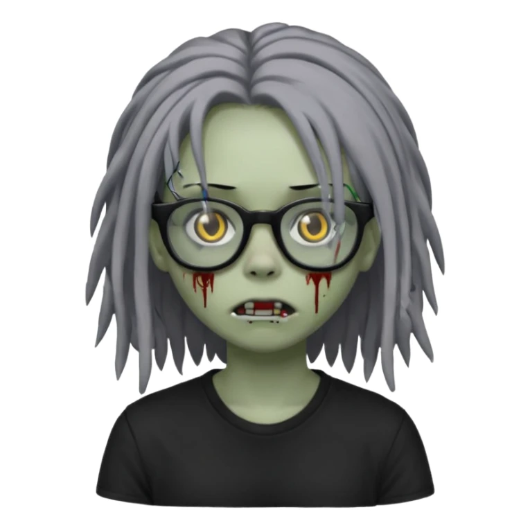 Girl,zombie,glasses,emo,dreads,black shirt sticker