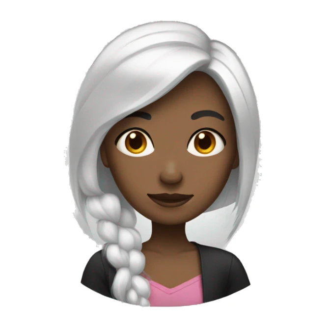 Girl with half black half white hair sticker