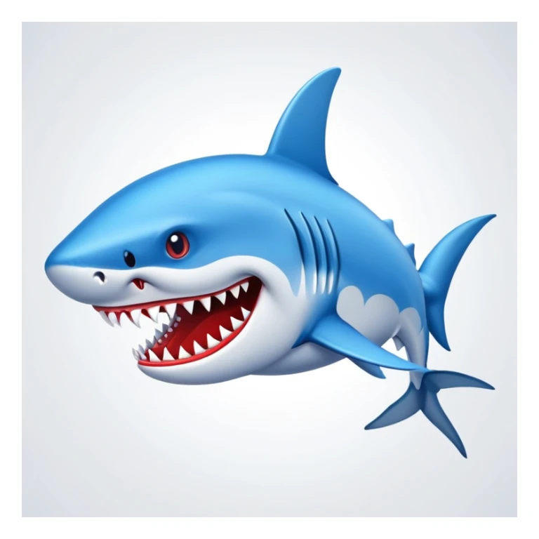 Un tiburon con bambas azules en las aletas y en la cola sticker