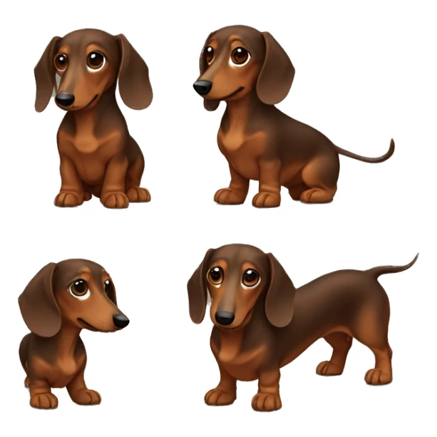 Small brown long hair dachshund  sticker