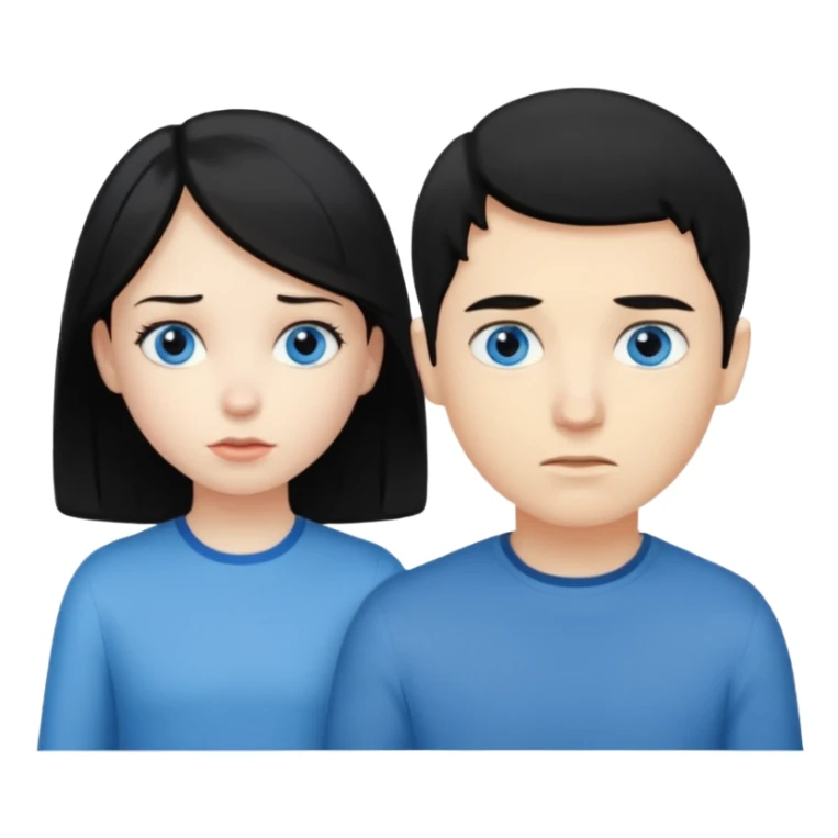 girl black hair ignore boy blond hair sticker