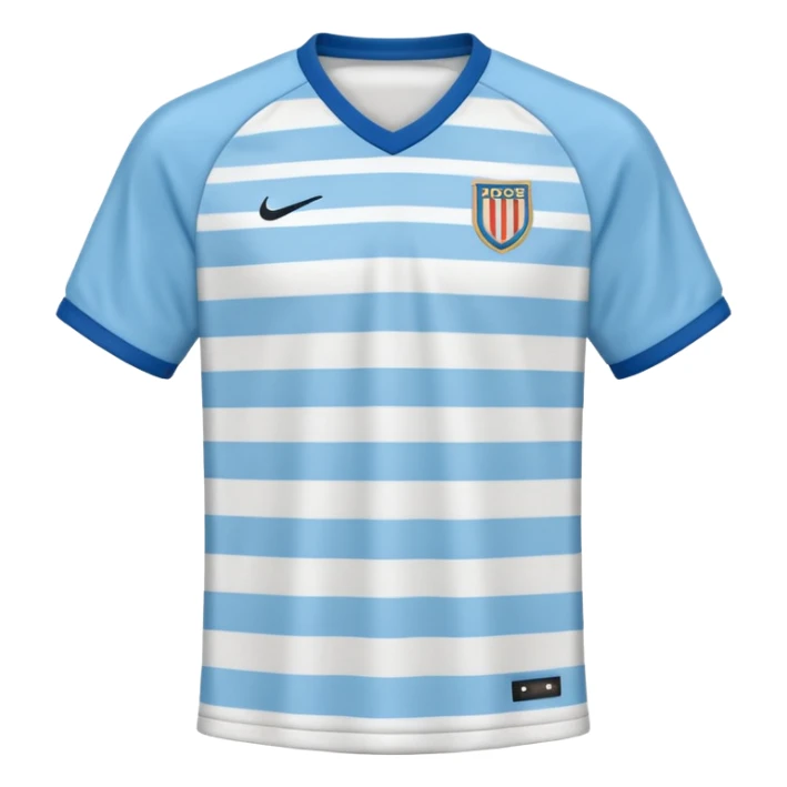a vintage striped white and baby blue soccer jersey  sticker
