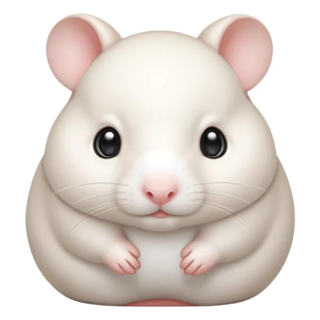 White hamster emoji(no hair) sticker