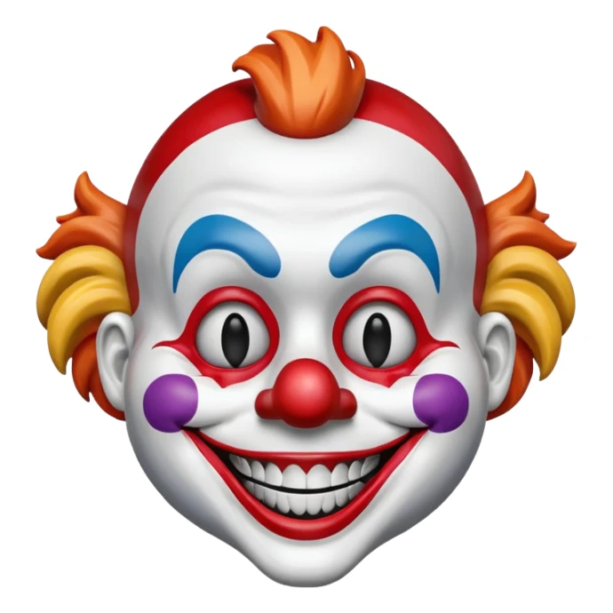 Mask – Painted clown mask with wide grin sticker